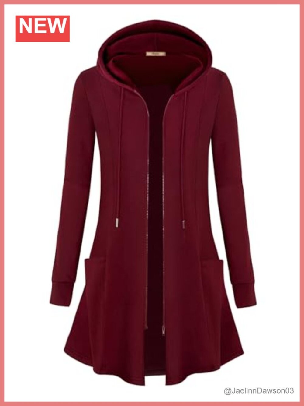 Miusey Womens Zip Up Long Hoodie Jacket Lightweight Tunic Sweatshirt Open Front